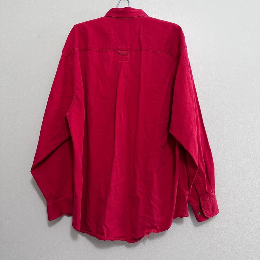 Vintage Eddie Bauer Solid Red Button Down Size M - image 3